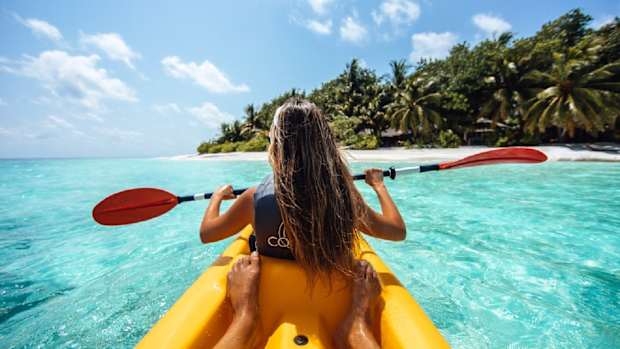 person kayaking
